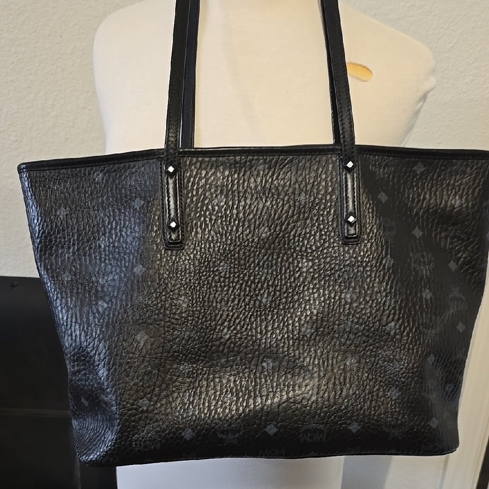 MCM Black Textured Tote - Picture 6 of 12